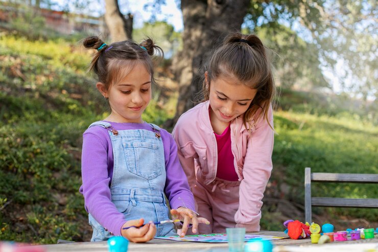 Foto gratuito niños divirtiéndose en el campamento de verano