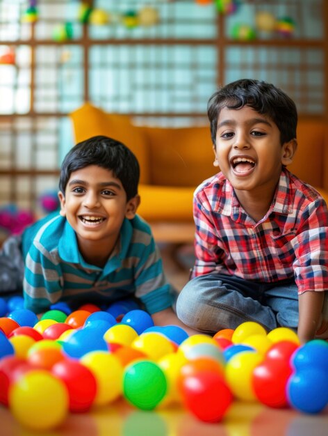 Niños pequeños con autismo jugando juntos