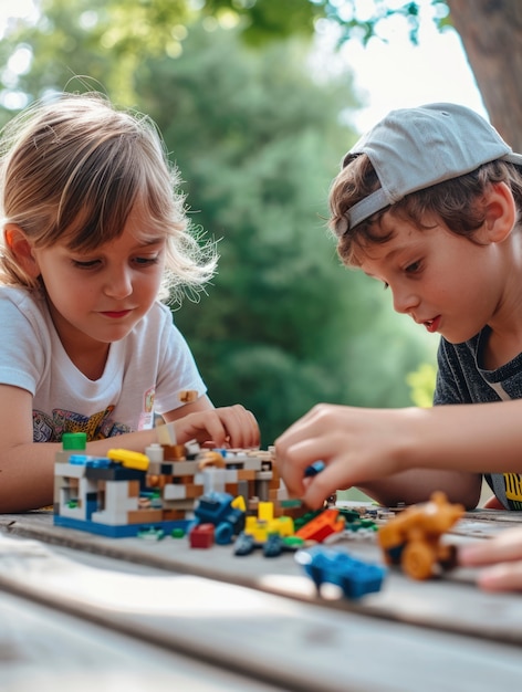 Niños pequeños con autismo jugando juntos