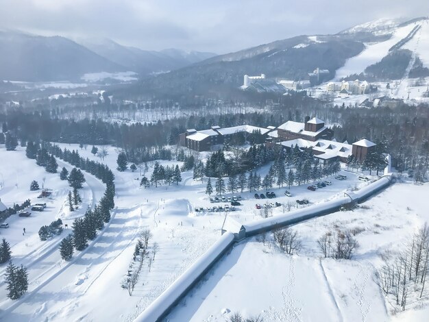 Niseko vista de la ciudad, Hokkaido Japón