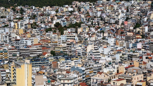 Niveles de varios edificios residenciales y estatales en Kavala, Grecia