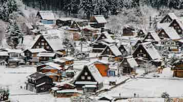 Foto gratuita noche de la casa histórica japón mundo