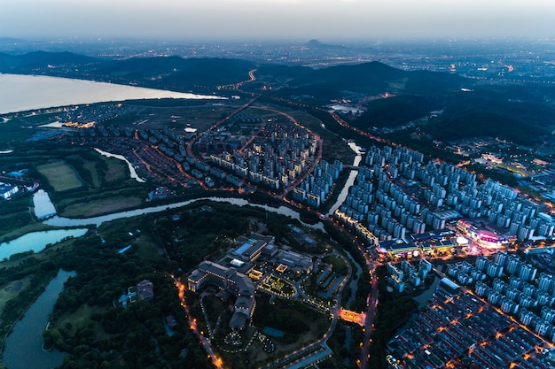 La noche de la ciudad china