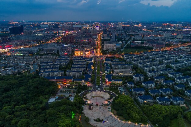 La noche de la ciudad china