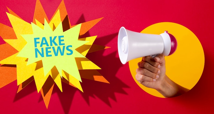Foto gratuito las noticias falsas funcionan saliendo de un megáfono