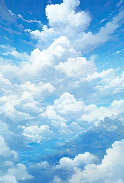 Foto gratuita nubes al estilo del anime