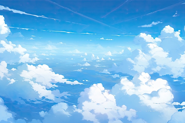 Foto gratuita nubes al estilo del anime