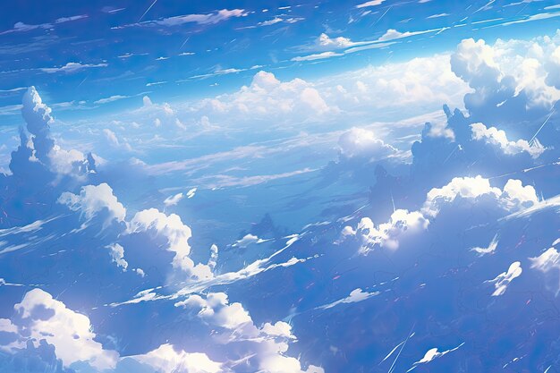 Foto gratuita nubes al estilo del anime