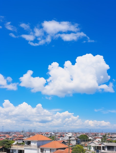 Foto gratuita nubes y ciudad de estilo fotorrealista