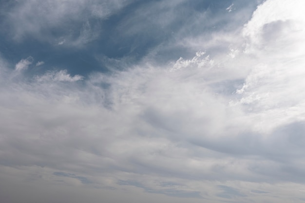 Nubes mullidas en un cielo azul