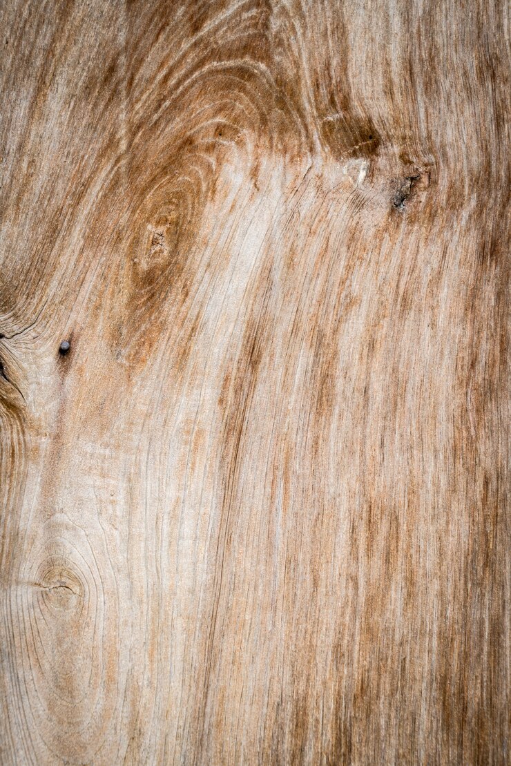 Foto gratuito nudo de árbol en una tabla de madera vertical de cerca