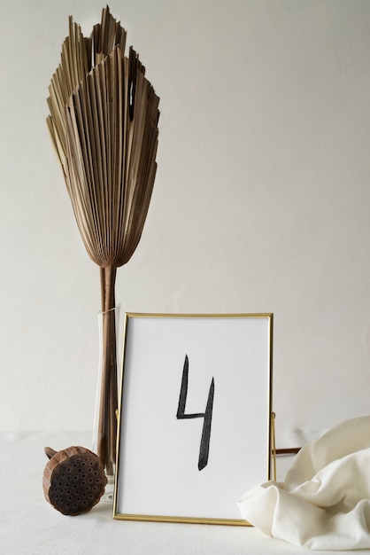 Número de mesa de boda y mantel