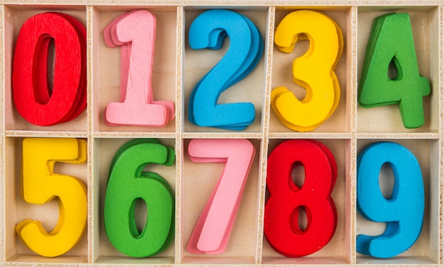 Números en diferentes colores