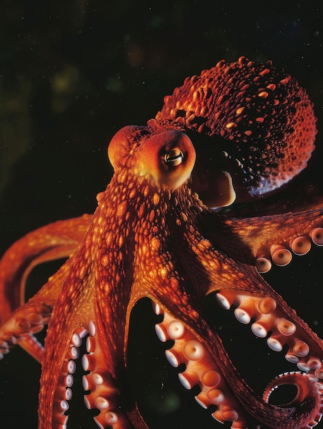 Foto gratuita octopus seen in its underwater natural habitat