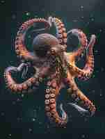 Foto gratuita octopus seen in its underwater natural habitat