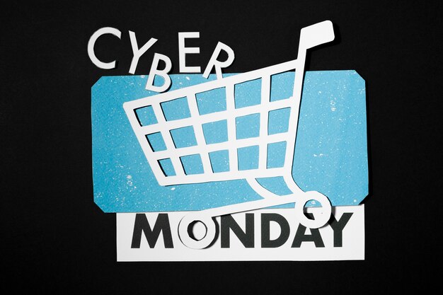 Oferta Cyber ​​Monday en una manta de papel azul