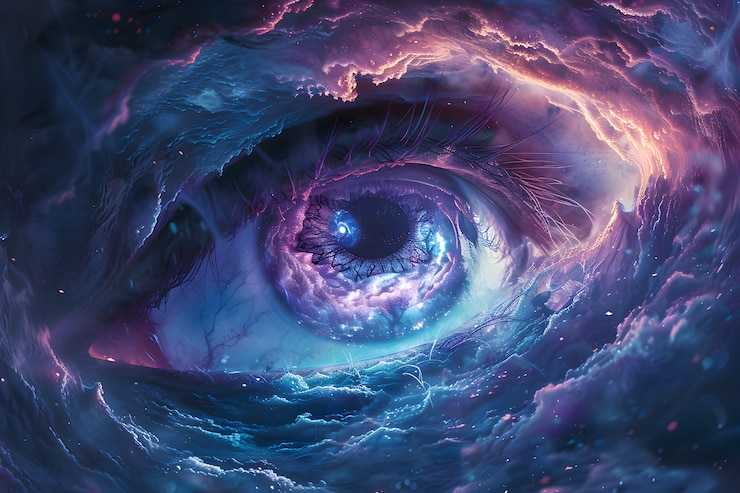 Foto gratuito ojo de fantasía ilustrado