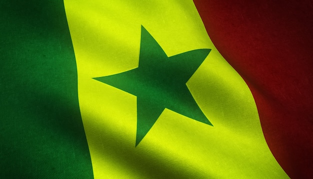 Ondeando la bandera de Senegal