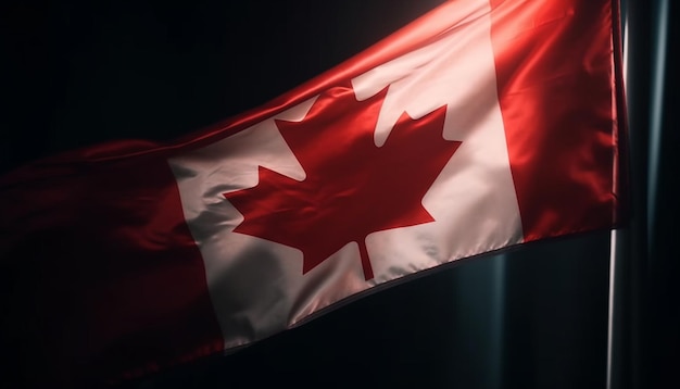 Foto gratuita ondear la bandera canadiense simboliza orgullo y patriotismo ia generativa