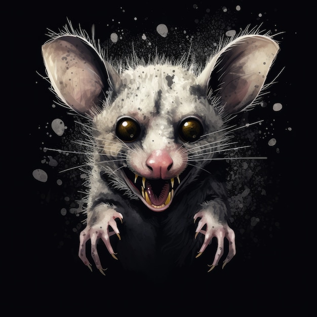 Foto gratuita opossum en el estudio