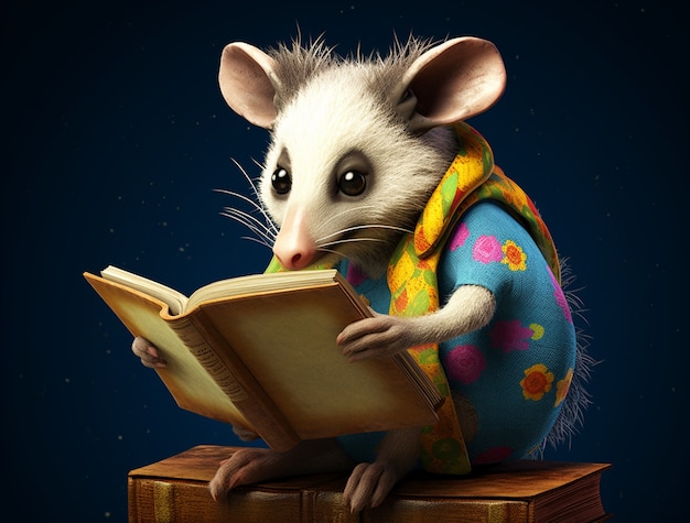 Foto gratuita un opossum lindo con ropa