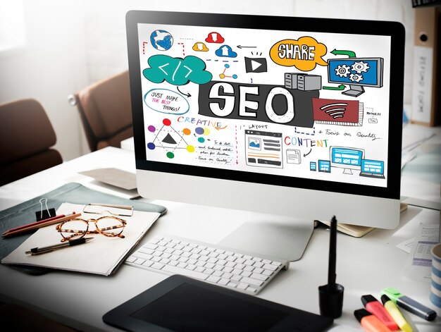 Optimización de motores de búsqueda SEO Concepto digital de Internet