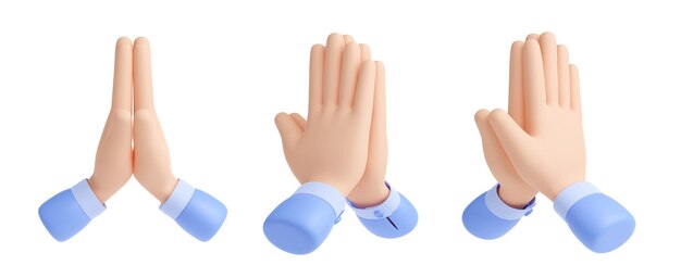 Orar lo siento manos gesto esperanza 3d render iconos