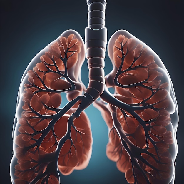 Foto gratuita Órganos internos humanos pulmones anatomía representación 3d