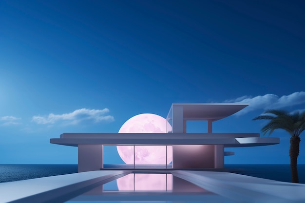 Foto gratuita paisaje abstracto con vista fotorrealista de la luna