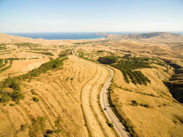 Paisaje aéreo en Crimea