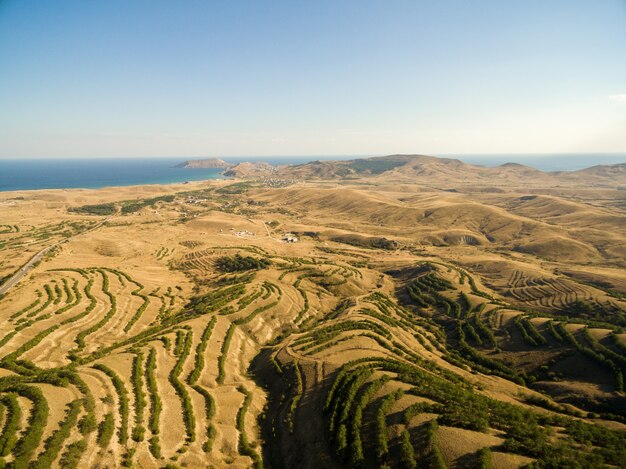 Paisaje aéreo en Crimea