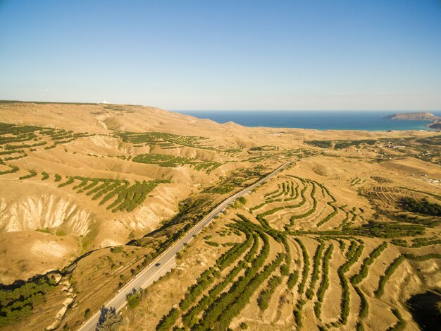 Paisaje aéreo en Crimea