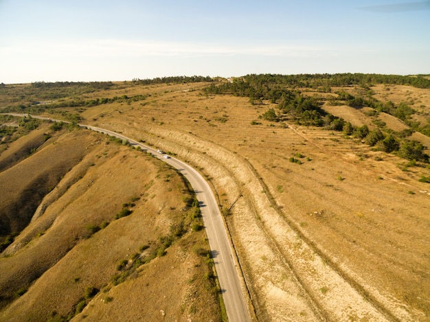 Paisaje aéreo en Crimea