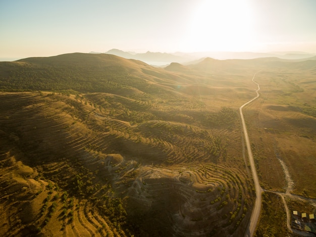 Paisaje aéreo en Crimea