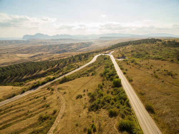 Paisaje aéreo en Crimea