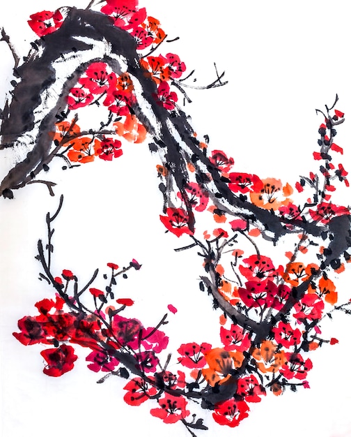 Paisaje belleza rosa botánica japonés artística