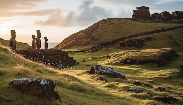 Foto gratuita un paisaje con un castillo al fondo.