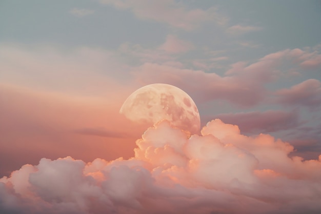 Paisaje de cielo estilo arte digital con luna