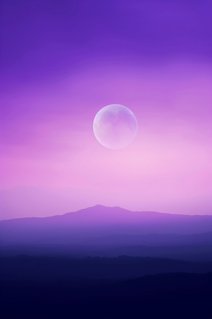 Paisaje de cielo estilo arte digital con luna