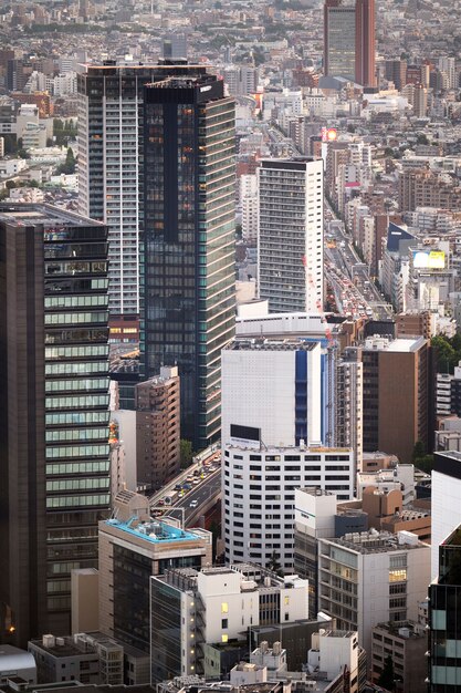 Paisaje de la ciudad con edificios altos