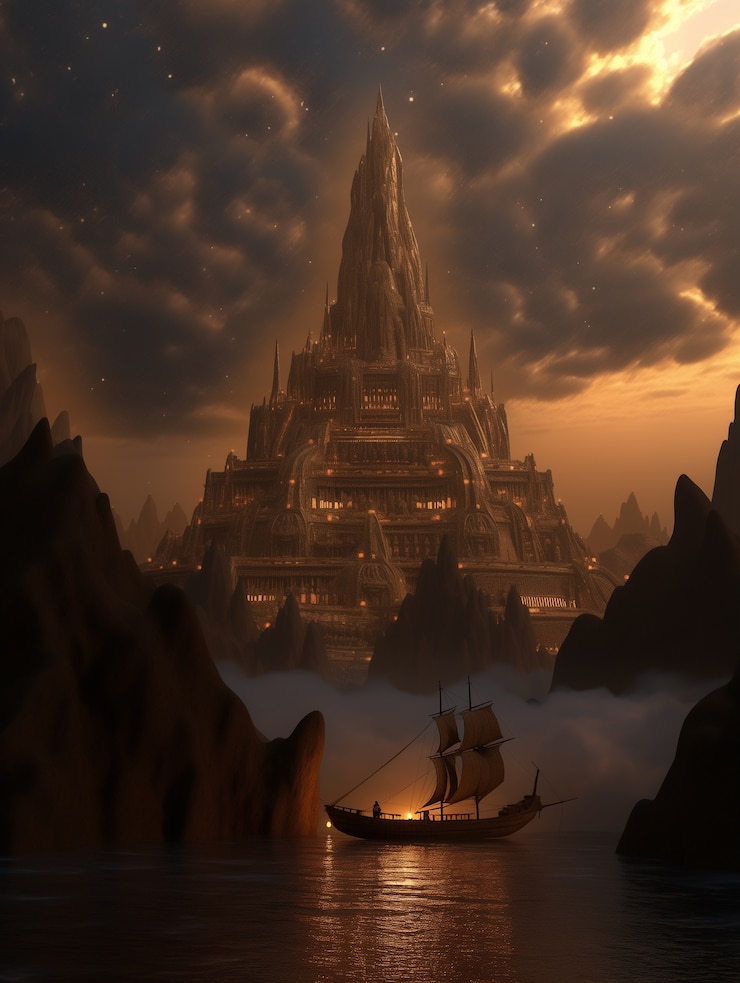 Foto gratuito paisaje de la costa de fantasía