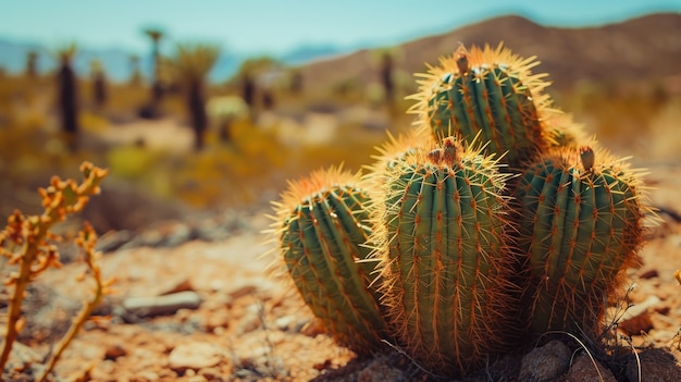 Foto gratuita paisaje desértico con especies de cactus y plantas