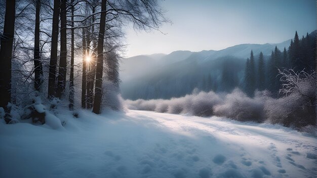 Foto gratuita paisaje invernal con árboles cubiertos de nieve en las montañas de los cárpatos