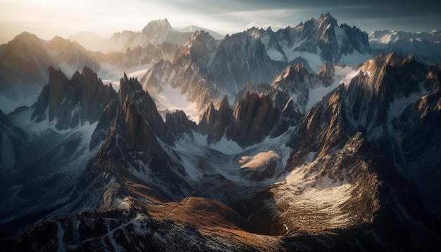 Foto gratuita un paisaje de montaña con un cielo nublado y una cordillera al fondo.