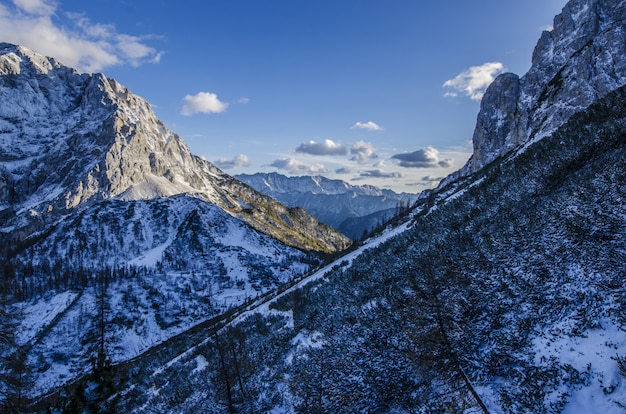 Paisaje de montaña helada