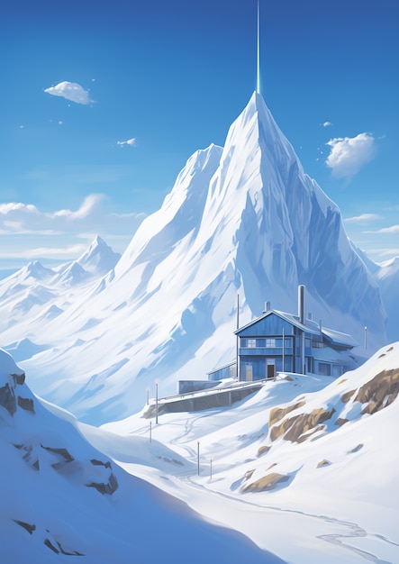 Paisaje de montañas al estilo de anime