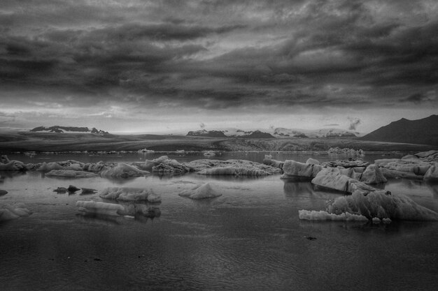 Paisaje natural en blanco y negro.