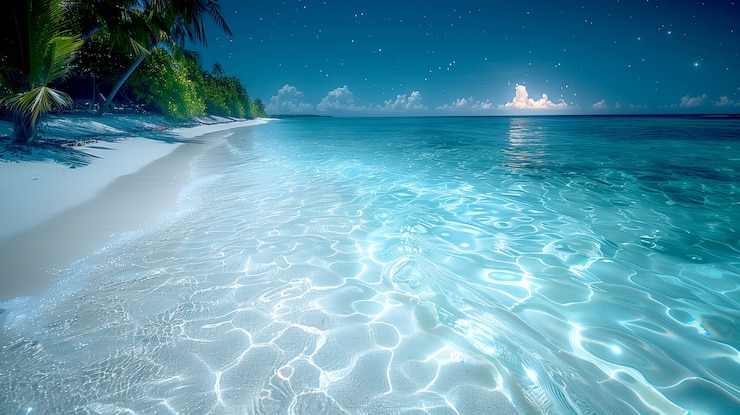 Foto gratuito paisaje natural con cielo despejado y estrellado