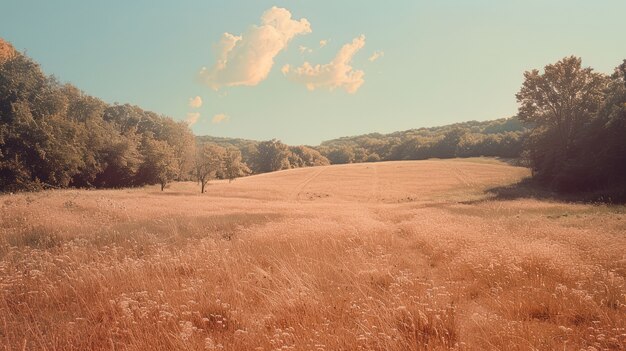 Paisaje natural con estética de ensueño y tonos de color del año