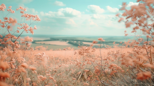 Paisaje natural con estética de ensueño y tonos de color del año